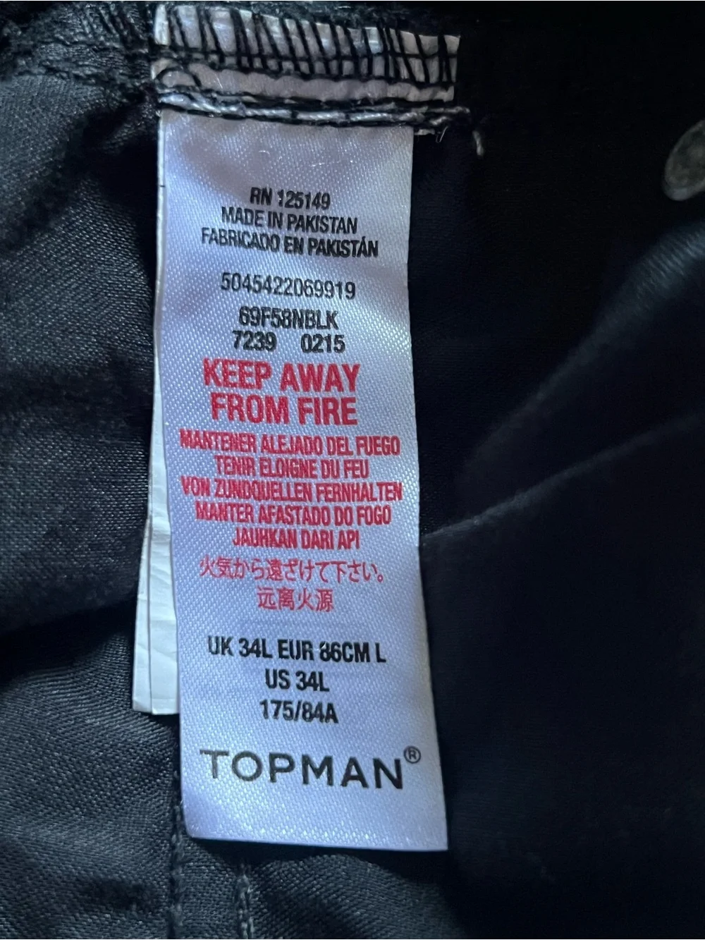 Topman Black Stretch Skinny Jeans W34 L34 New Without Tags